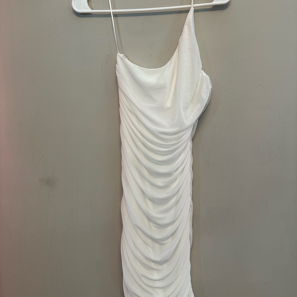 NWT Princess Polly One Shoulder White Dress Size 6 - Picture 5 of 6